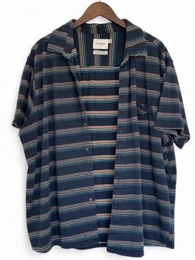 Men’s Goodfellow & Co. Blue Rainbow Striped Button Up Down Shirt XXL Multicolor
